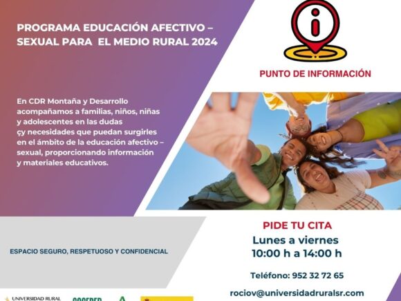 Punto de Información  – Acompañamiento a familias, niños, niñas y adolescentes con dudas o necesidades en el ámbito de la educación afectivo – sexual, proporcionando información y materiales educativos.